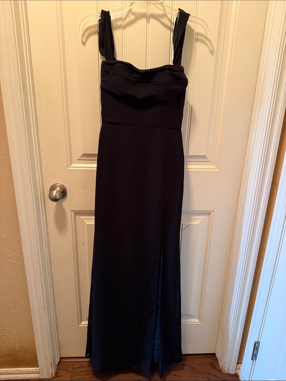 Azazie Black Maxi Dress with Wide Straps